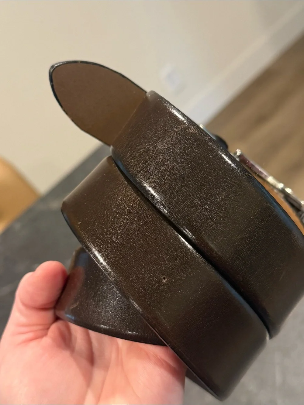 Bugatti 2464 brown leather belt men’s size 40 leather Germany
